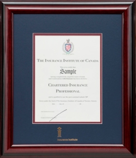 Satin mahogany finish wood frame for CIP certificate (120953)